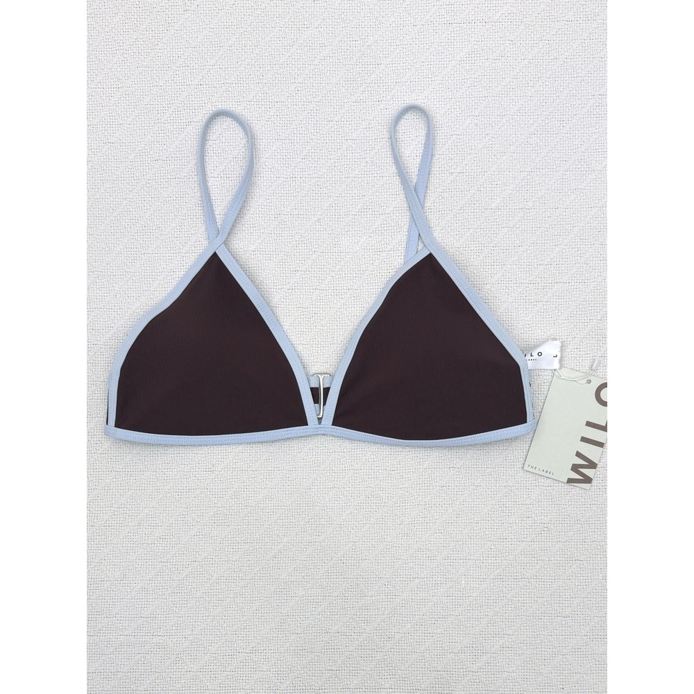 WILO The Label 3PC Contrast Bikini Set with Skirt Chocolate Brown Blue Large‎ - Picture 2 of 11